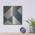 'Triangles 1 Teal C' by Mike Schick – Metal Wall Art, 12x12 room view
