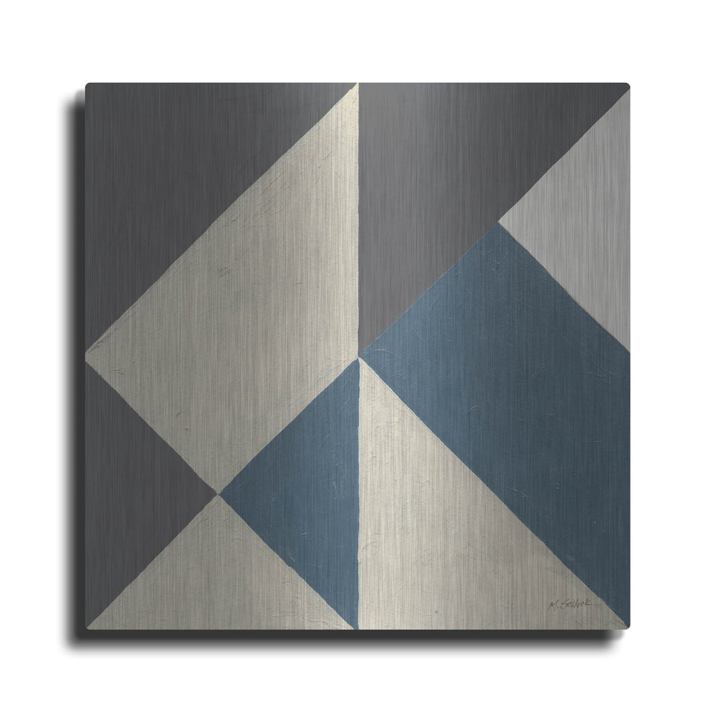 'Triangles 1 Teal C' by Mike Schick – Metal Wall Art