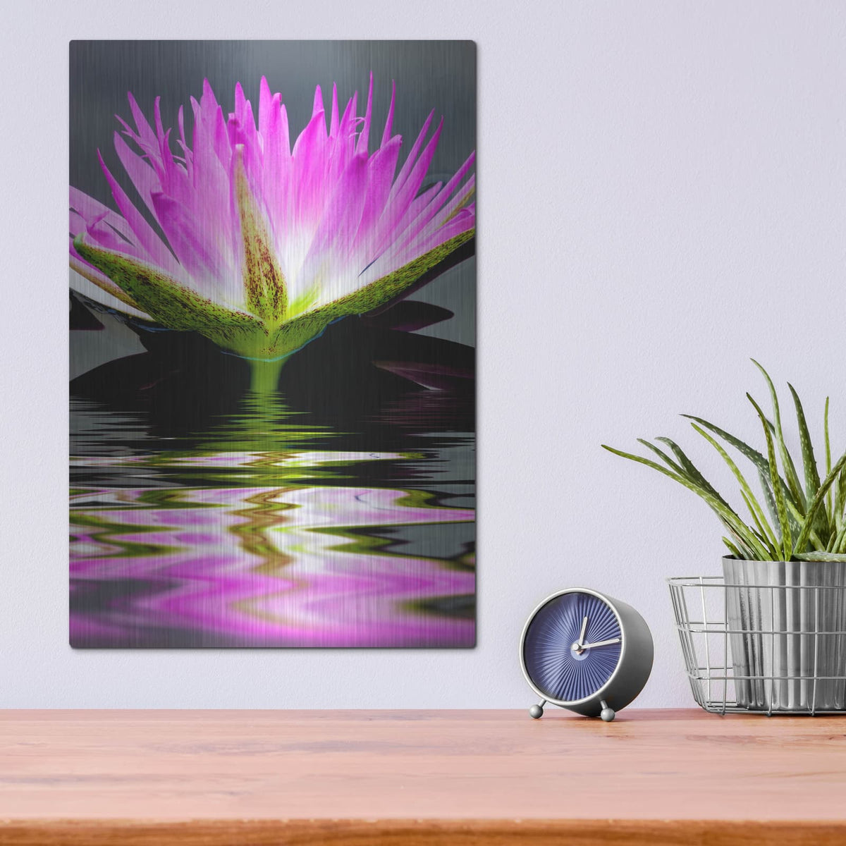 'Purple Reflection' by Dennis Frates – Metal Wall Art, 12x16 room view