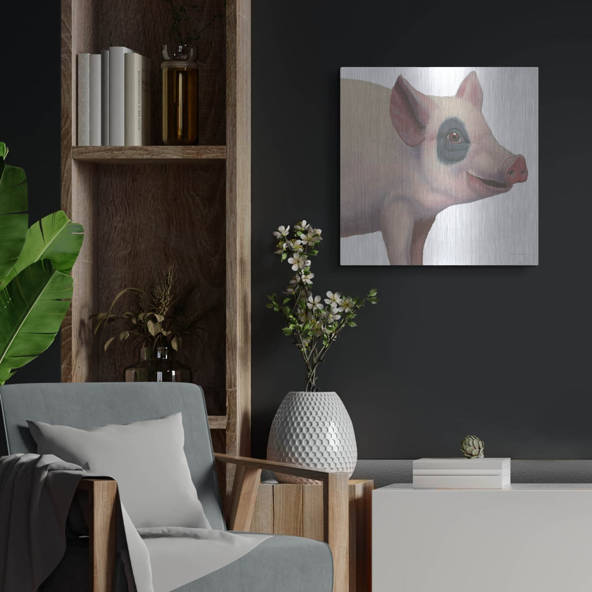 'Bacon, Bits And Ham 2' by Myles Sullivan – Metal Wall Art, 24x24 room view