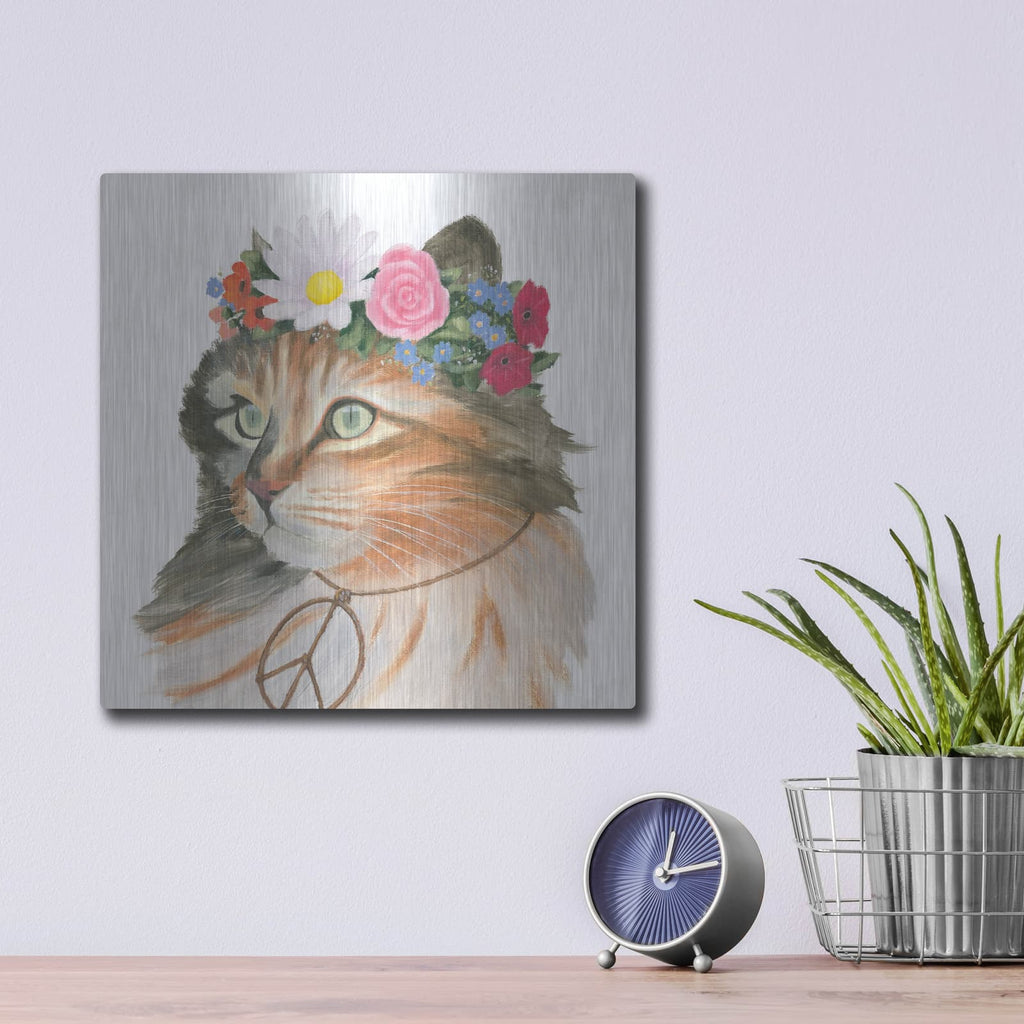 'Cattitude 1' by Myles Sullivan – Metal Wall Art, 12x12 room view