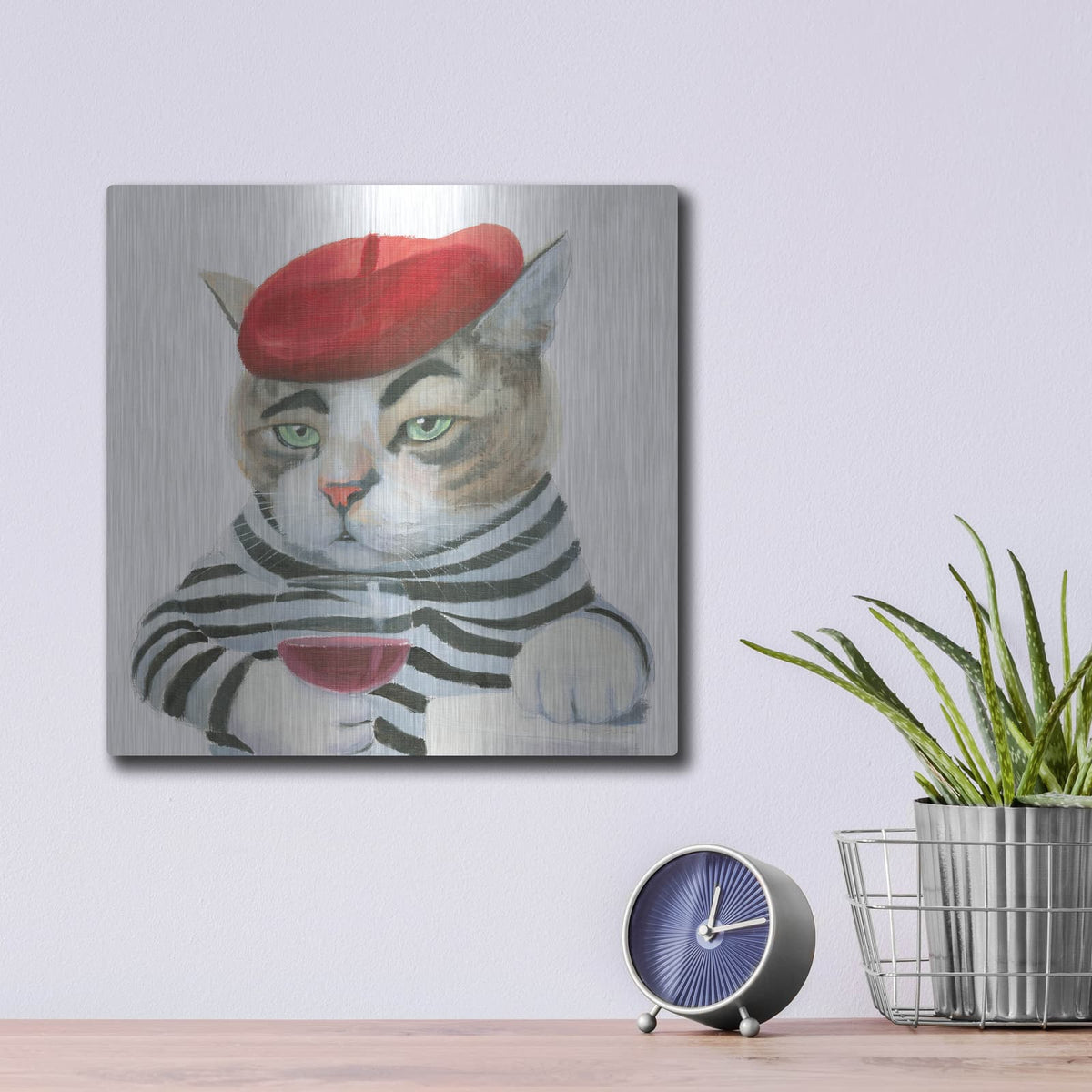 'Cattitude 3' by Myles Sullivan – Metal Wall Art, 12x12 room view