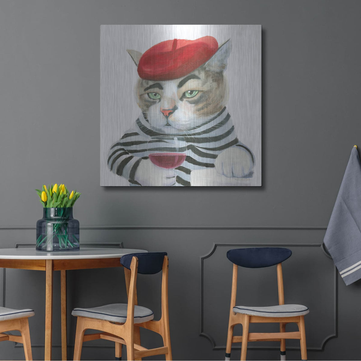 'Cattitude 3' by Myles Sullivan – Metal Wall Art, 36x36 room view