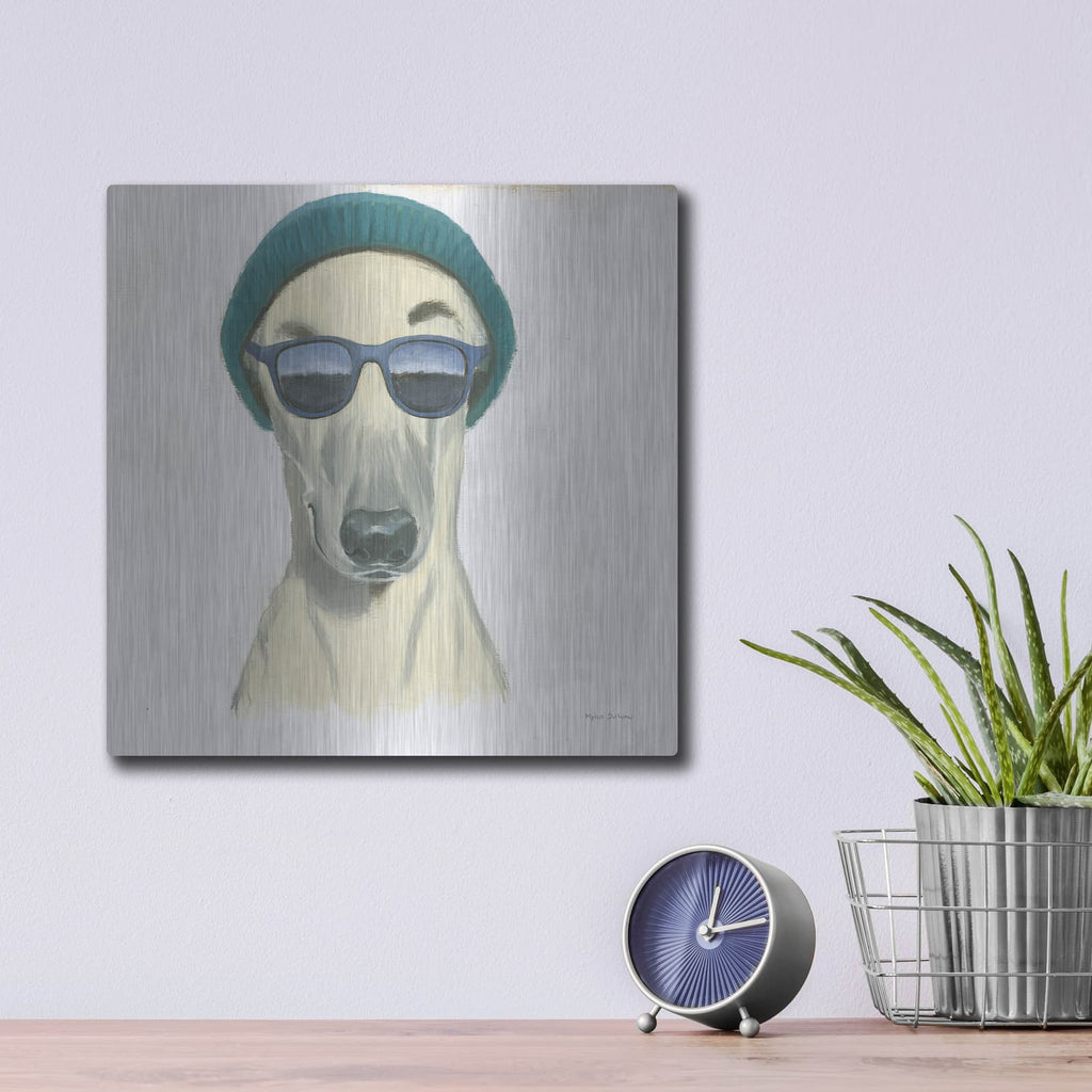 'Cool Dog For The Boys 2' by Myles Sullivan – Metal Wall Art, 12x12 room view