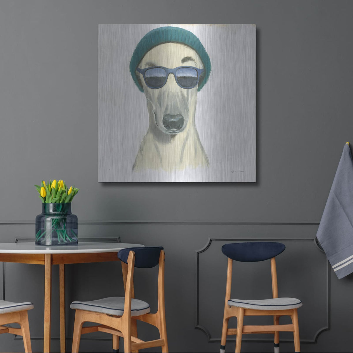 'Cool Dog For The Boys 2' by Myles Sullivan – Metal Wall Art, 36x36 room view