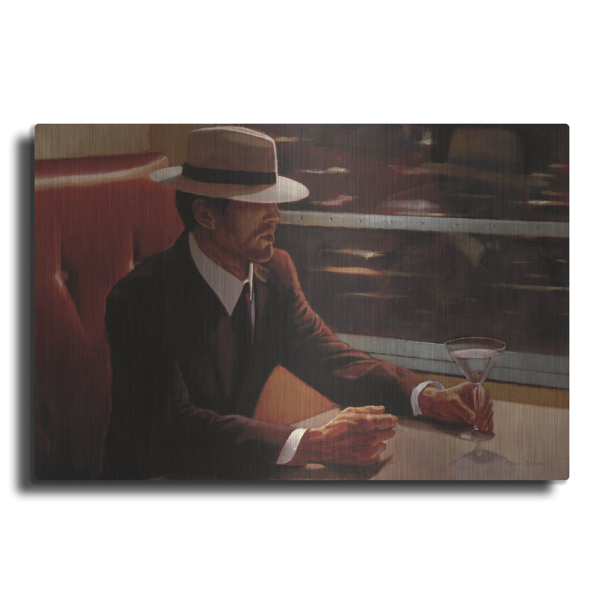'Dry Martini Dining Car' by Myles Sullivan – Metal Wall Art