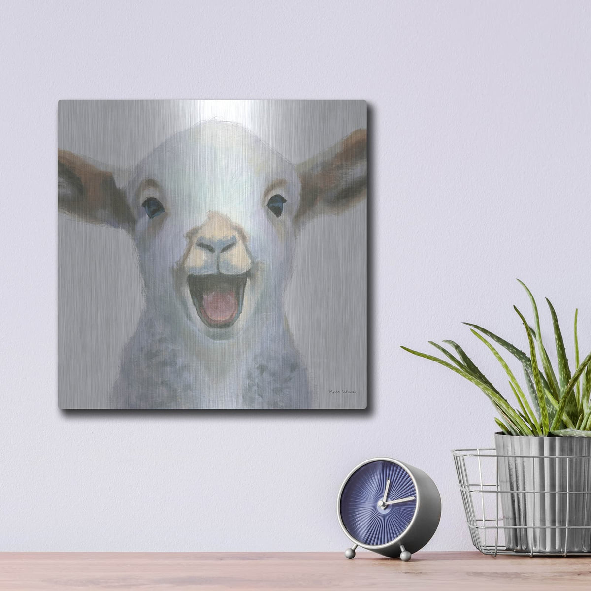 'Farm Friends 1' by Myles Sullivan – Metal Wall Art, 12x12 room view