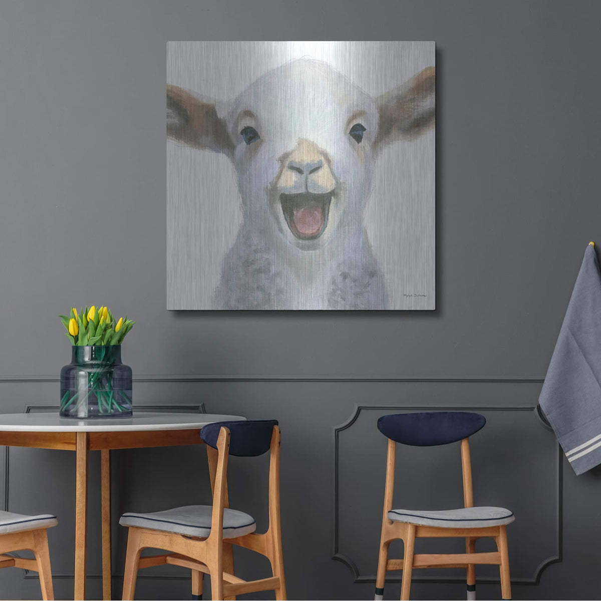'Farm Friends 1' by Myles Sullivan – Metal Wall Art, 36x36 room view