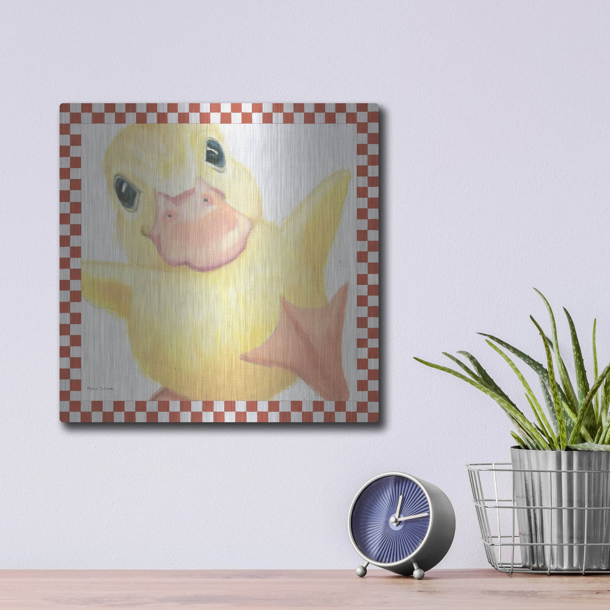 'Farm Friends 2 Border' by Myles Sullivan – Metal Wall Art, 12x12 room view