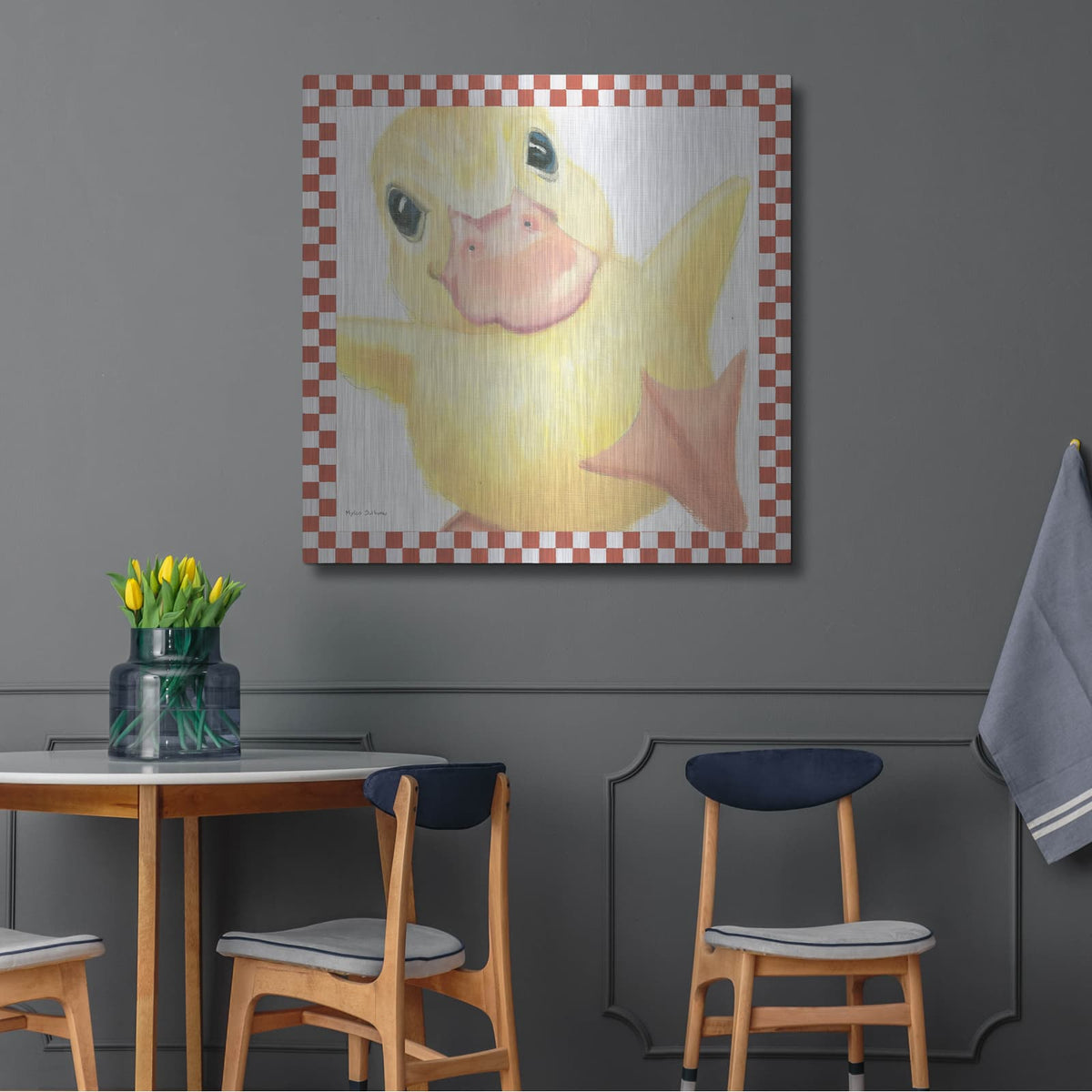 'Farm Friends 2 Border' by Myles Sullivan – Metal Wall Art, 36x36 room view