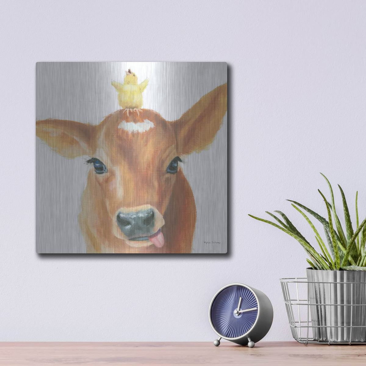 'Farm Friends 3' by Myles Sullivan – Metal Wall Art, 12x12 room view