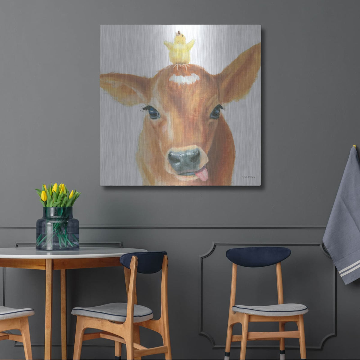 'Farm Friends 3' by Myles Sullivan – Metal Wall Art, 36x36 room view