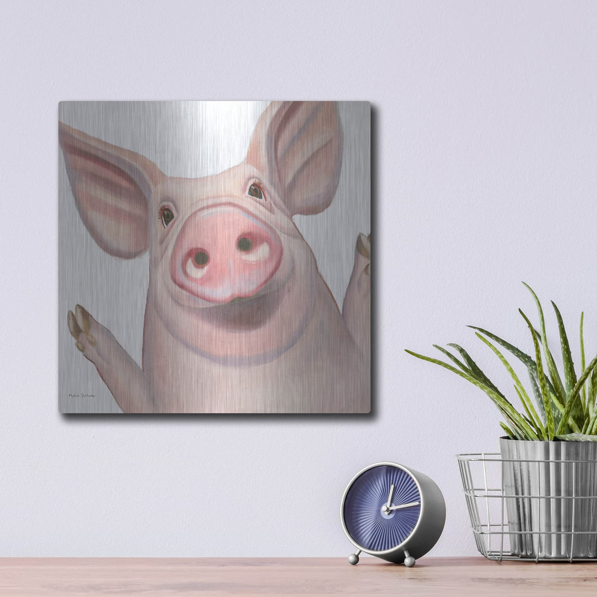 'Farm Friends 4' by Myles Sullivan – Metal Wall Art, 12x12 room view