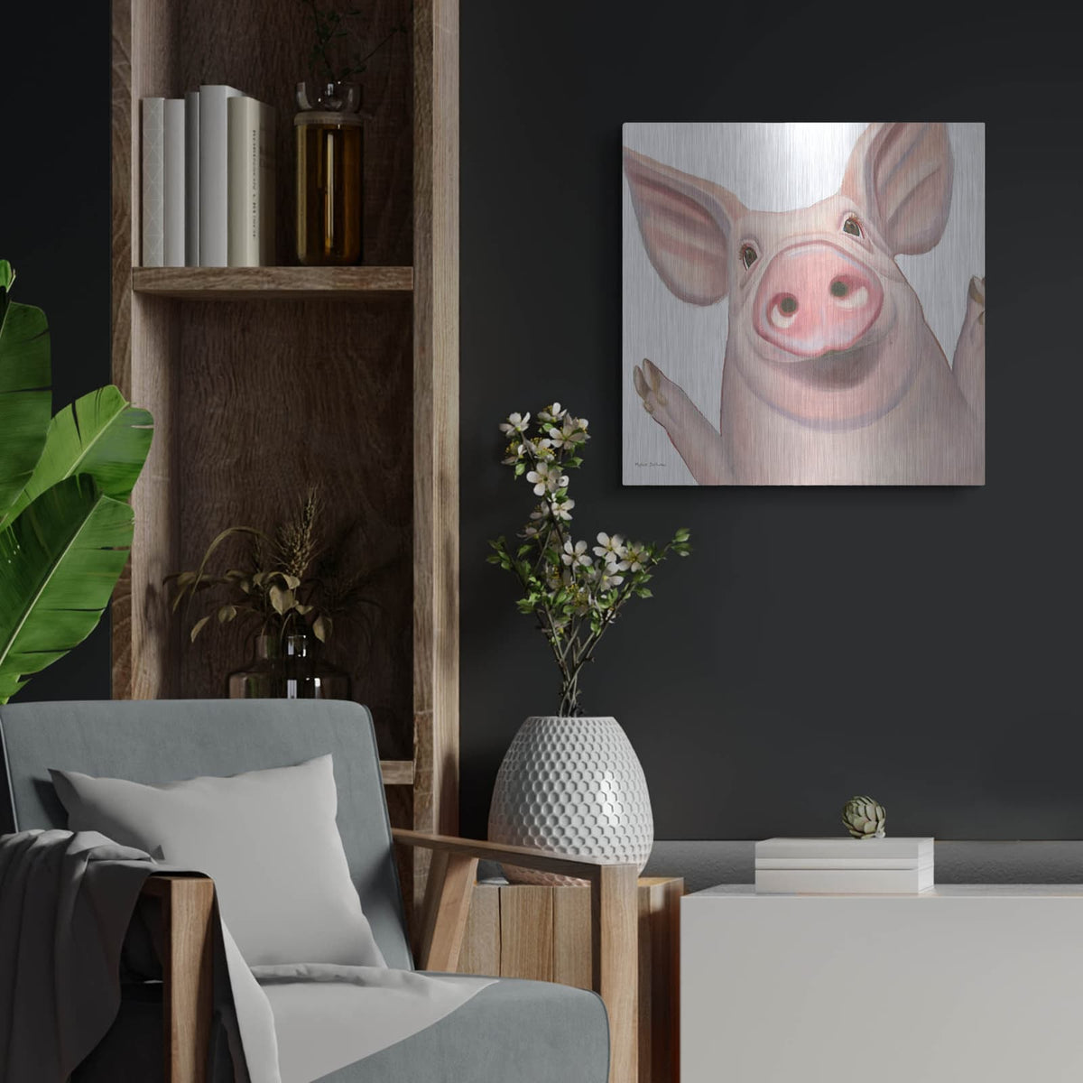 'Farm Friends 4' by Myles Sullivan – Metal Wall Art, 24x24 room view