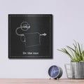 'Home Improvement 4 Black' by Myles Sullivan – Metal Wall Art, 12x12 room view