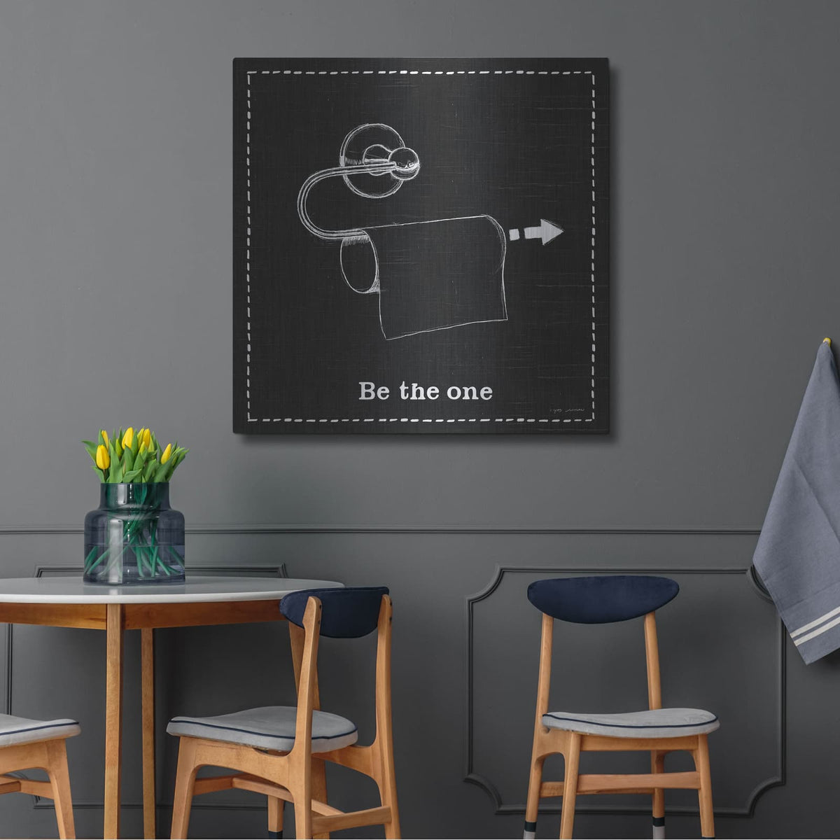 'Home Improvement 4 Black' by Myles Sullivan – Metal Wall Art, 36x36 room view