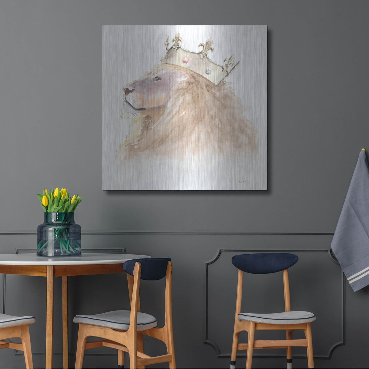 'Jungle Royalty 1 C' by Myles Sullivan – Metal Wall Art, 36x36 room view