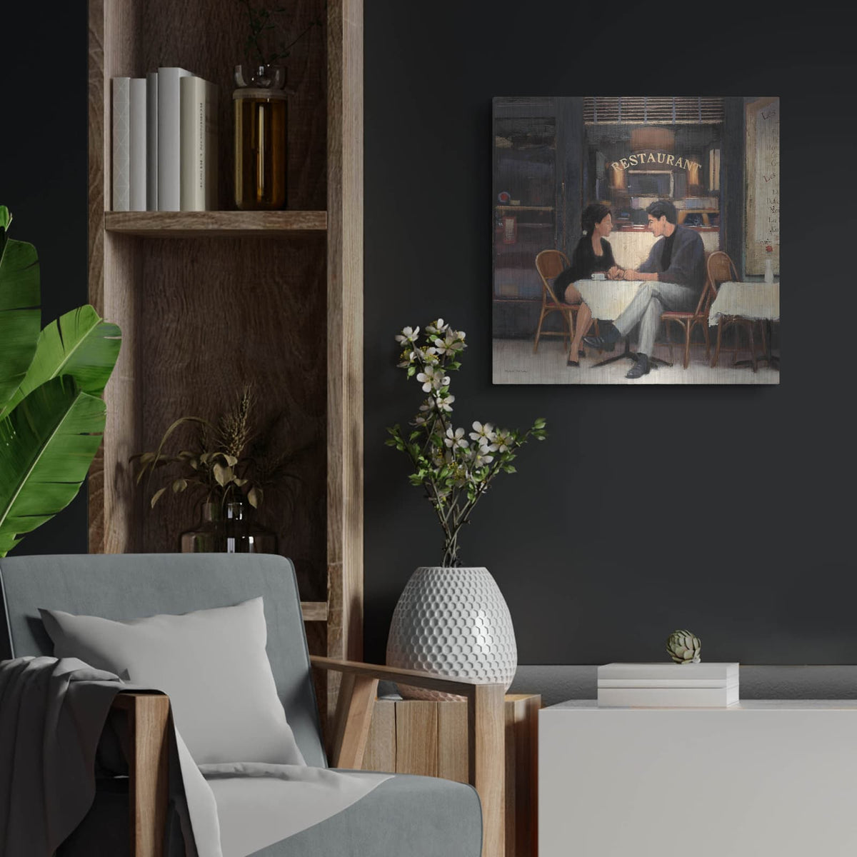 'Rendezvous' by Myles Sullivan – Metal Wall Art, 24x24 room view
