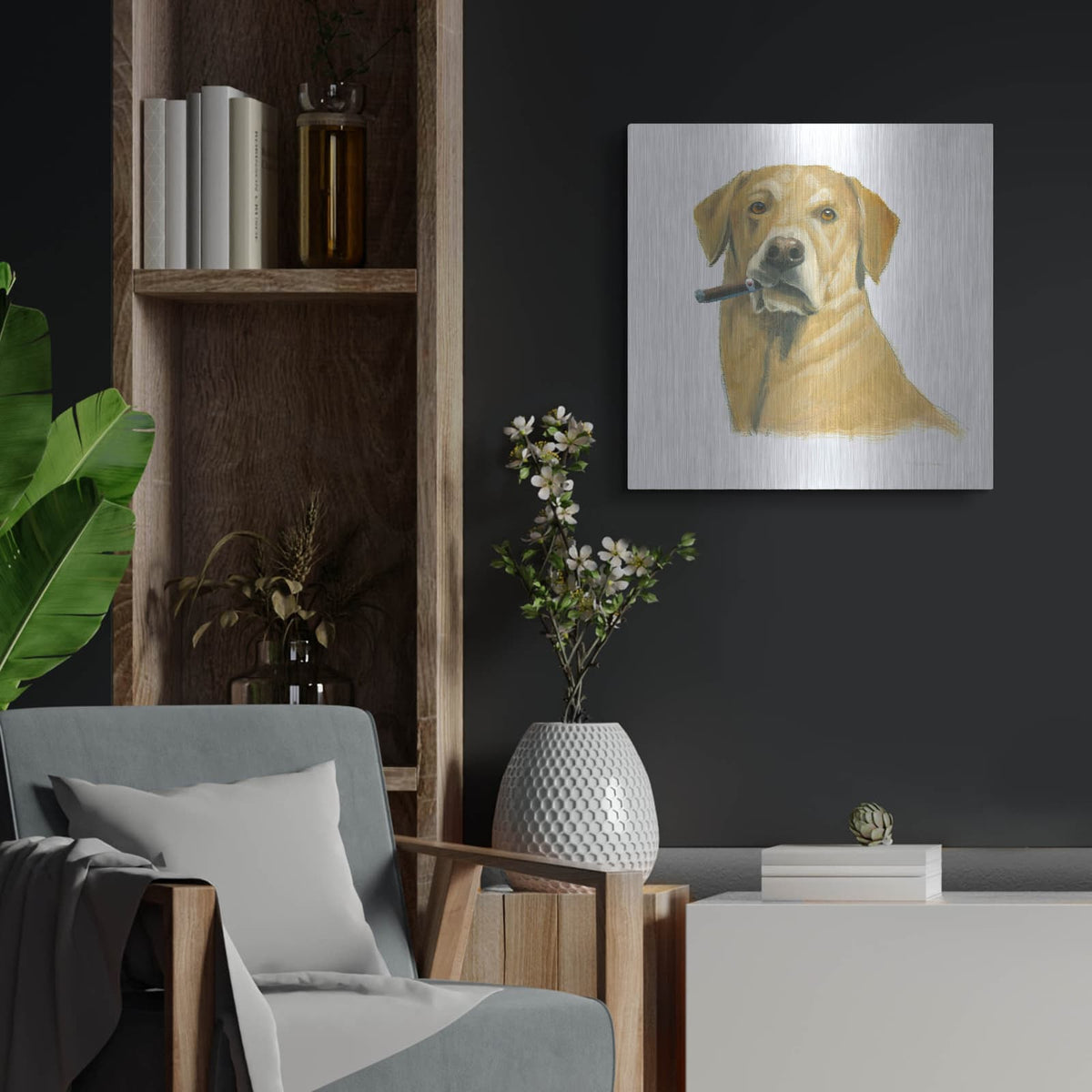 'The Boys 1' by Myles Sullivan – Metal Wall Art, 24x24 room view