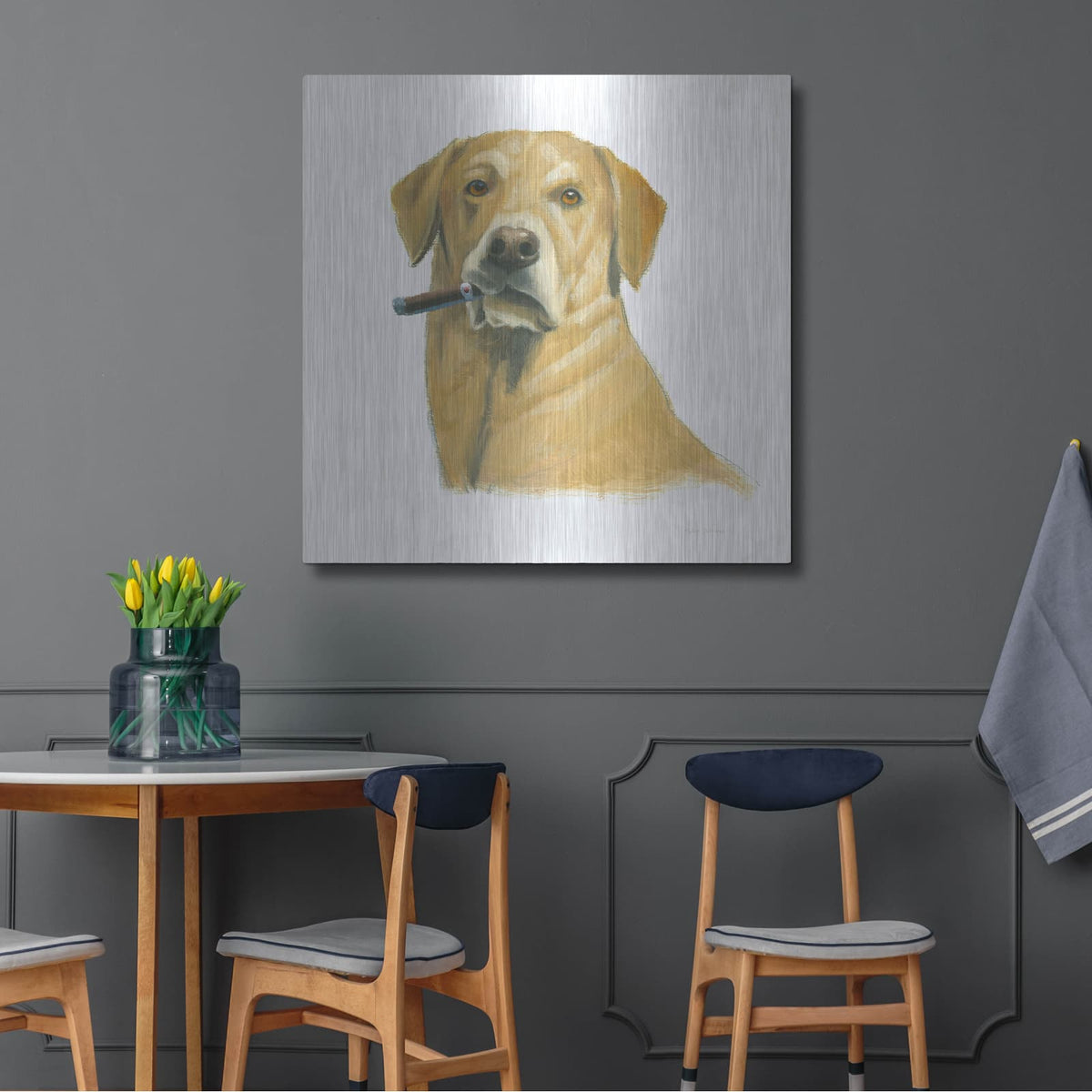 'The Boys 1' by Myles Sullivan – Metal Wall Art, 36x36 room view