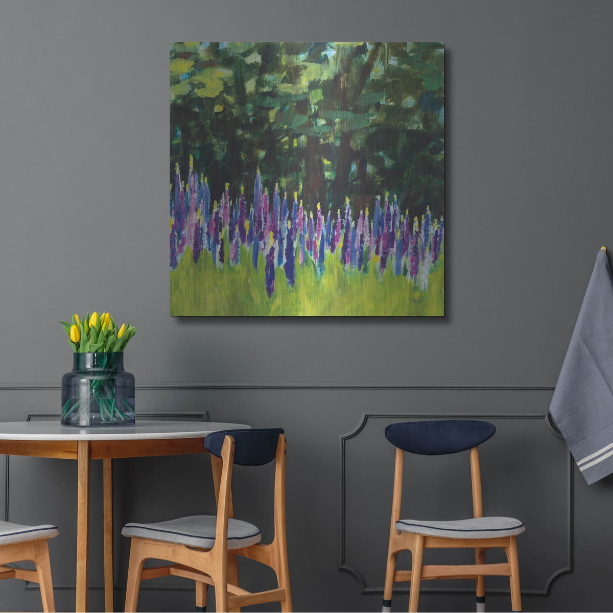 'A Year Of Lupines' by Sue Schlabach – Metal Wall Art, 36x36 room view