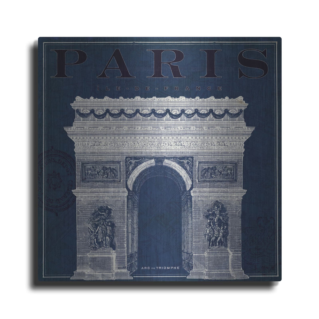 'Blueprint Arc De Triomphe' by Sue Schlabach – Metal Wall Art