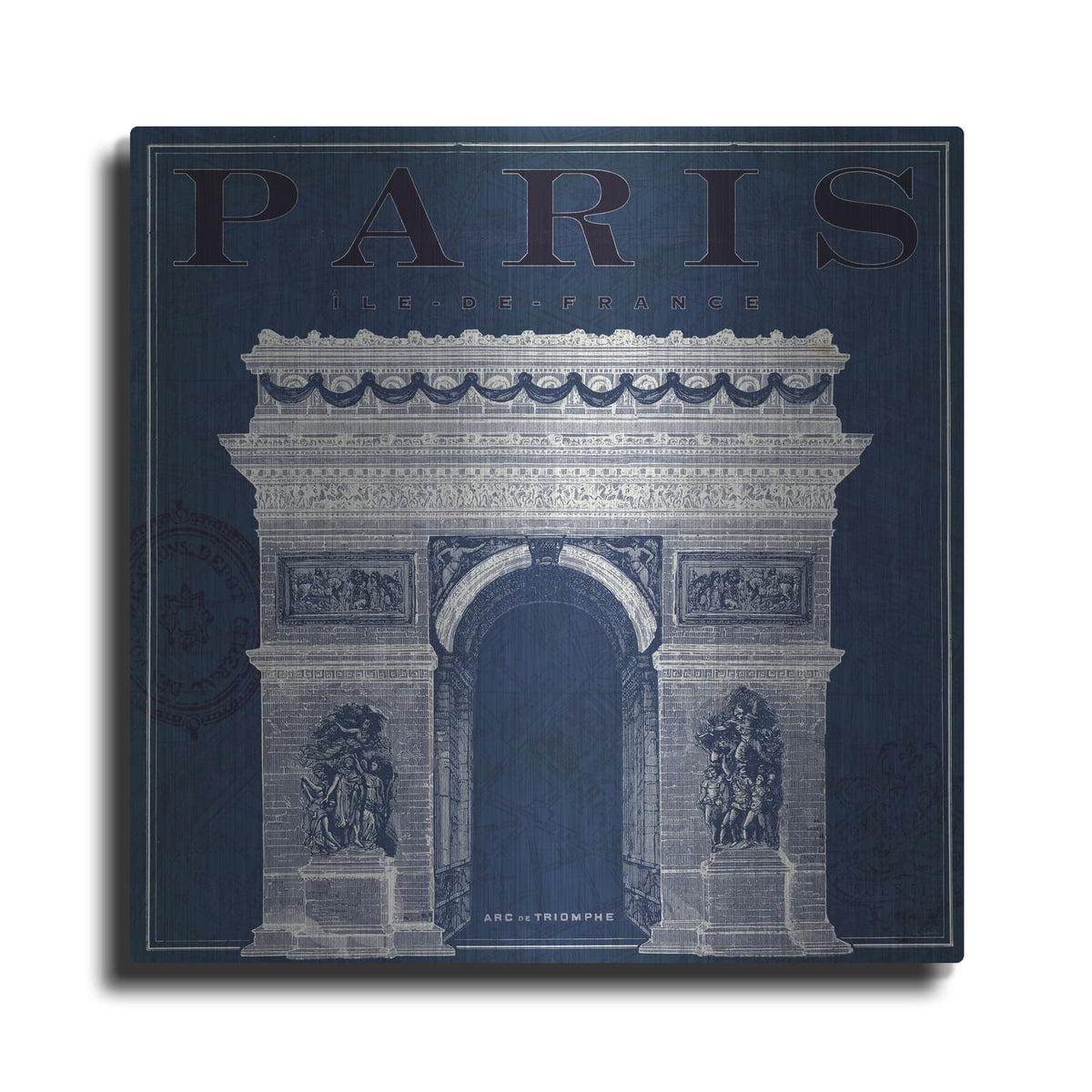 'Blueprint Arc De Triomphe' by Sue Schlabach – Metal Wall Art