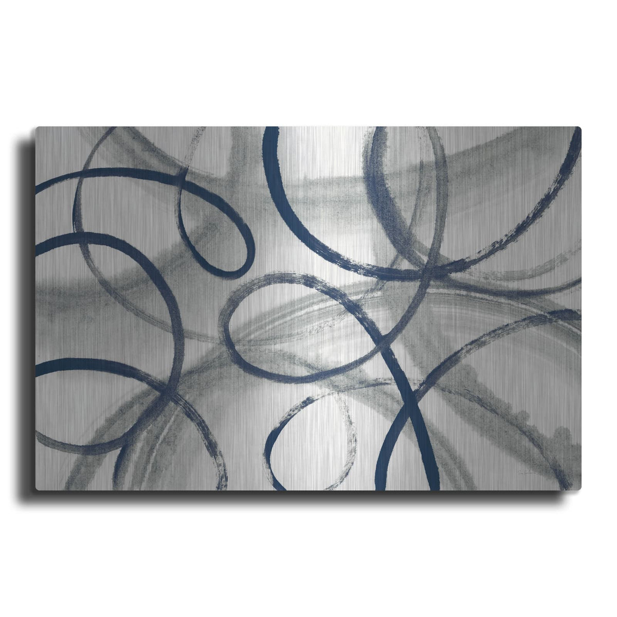 'Calligraphia With Navy' by Sue Schlabach – Metal Wall Art