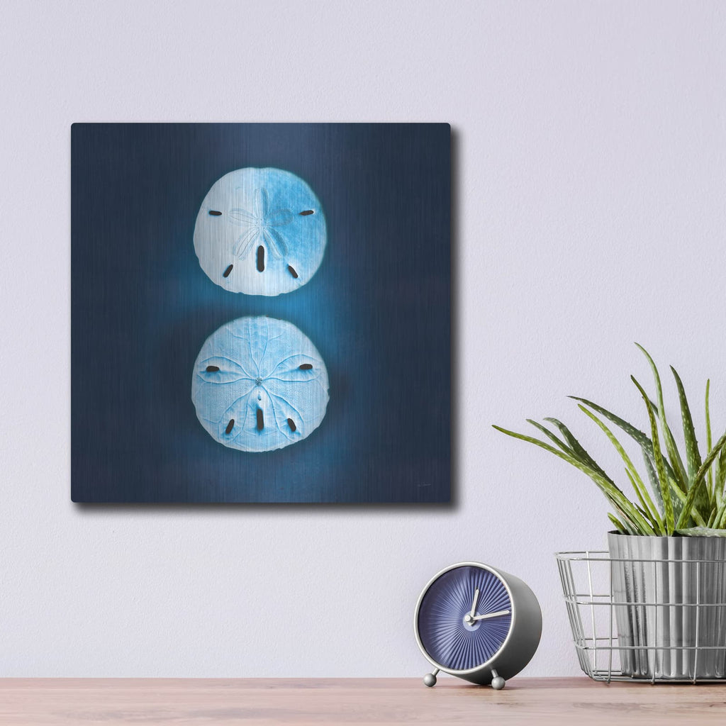 'Cyanotype Sea 4' by Sue Schlabach – Metal Wall Art, 12x12 room view