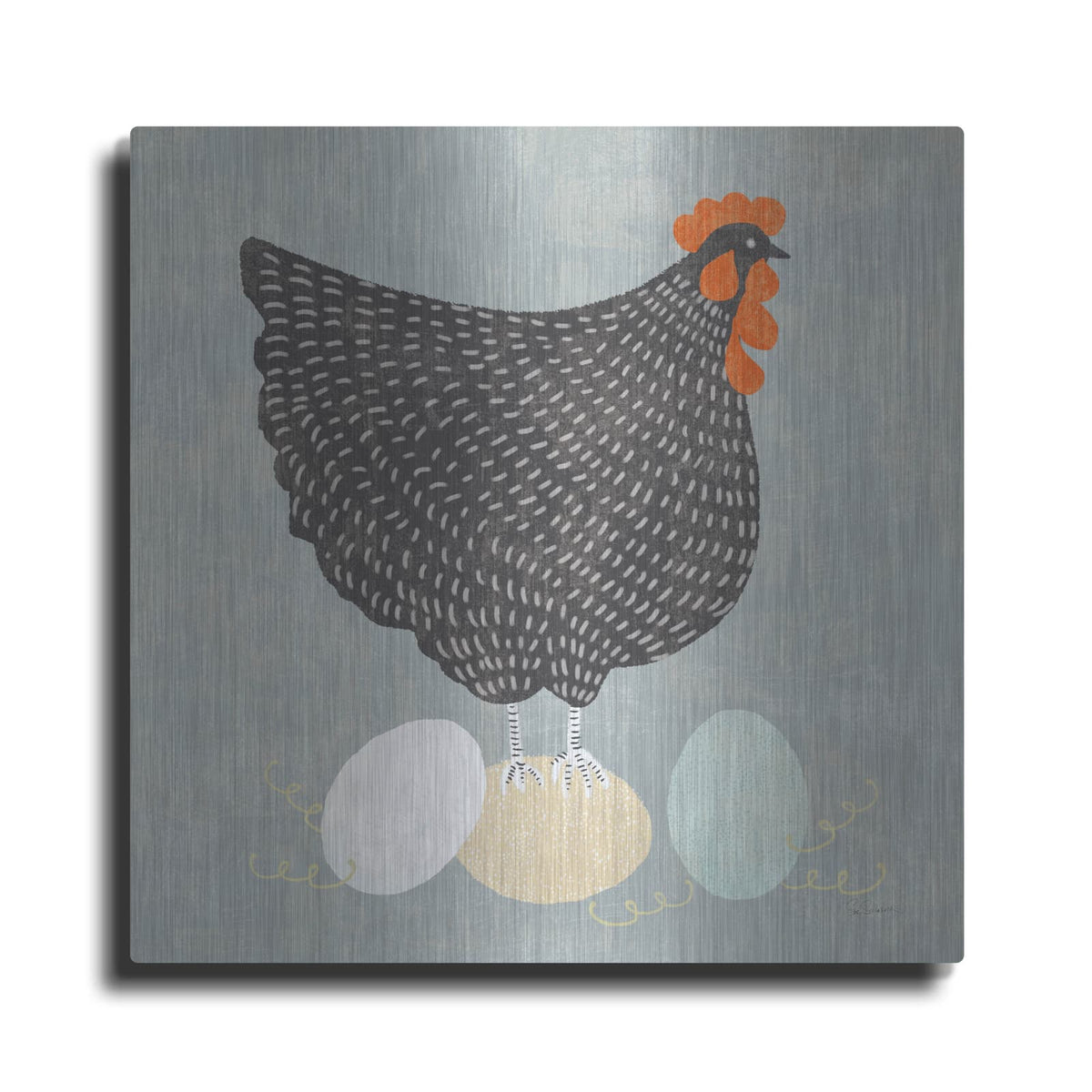 'Fresh Eggs 1 No Words' by Sue Schlabach – Metal Wall Art