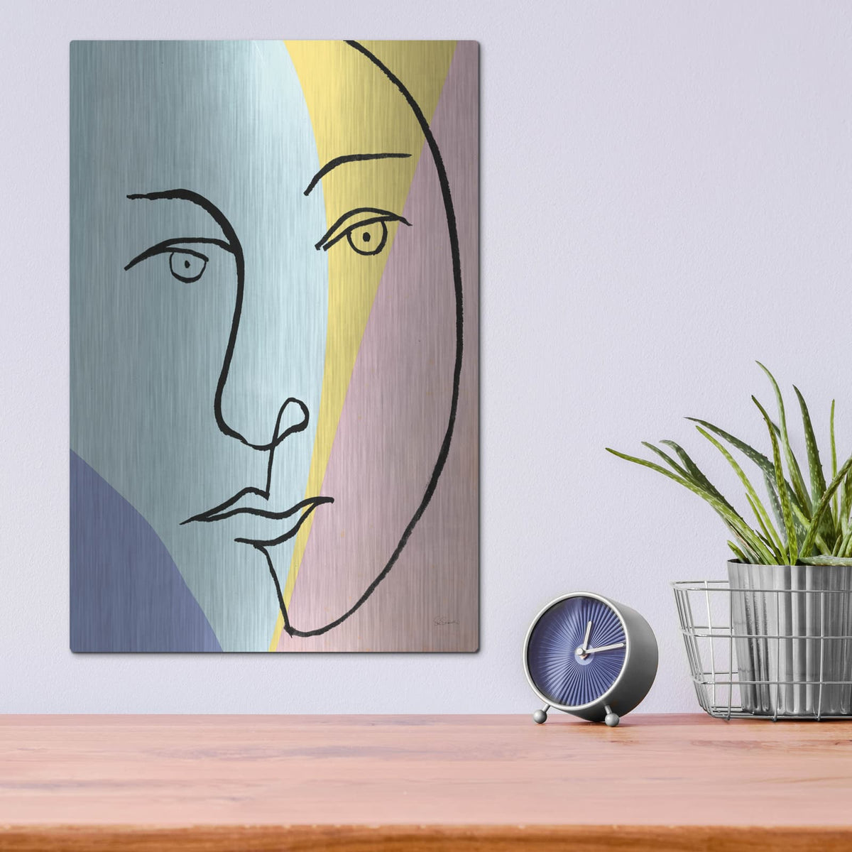 'Ink Women 4 Colorblock Pastel' by Sue Schlabach – Metal Wall Art, 12x16 room view