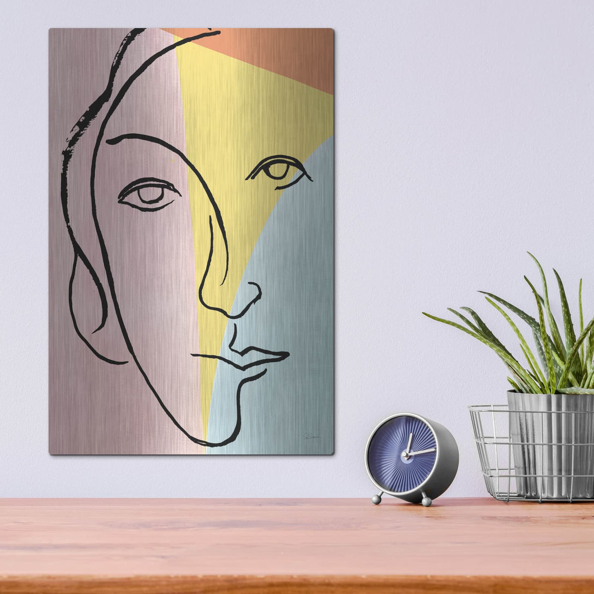 'Ink Women V Colorblock Pastel' by Sue Schlabach – Metal Wall Art, 12x16 room view