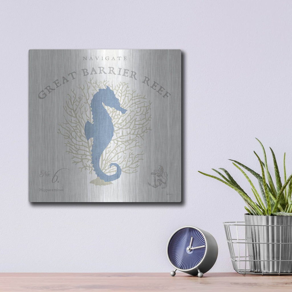 'Island Findings 1 Blue' by Sue Schlabach – Metal Wall Art, 12x12 room view