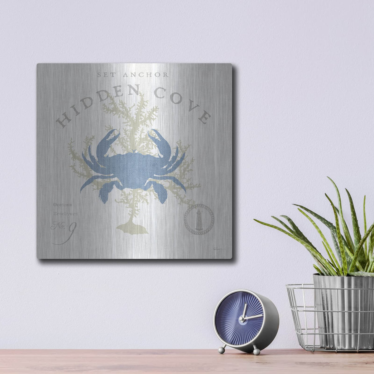 'Island Findings 2 Blue' by Sue Schlabach – Metal Wall Art, 12x12 room view
