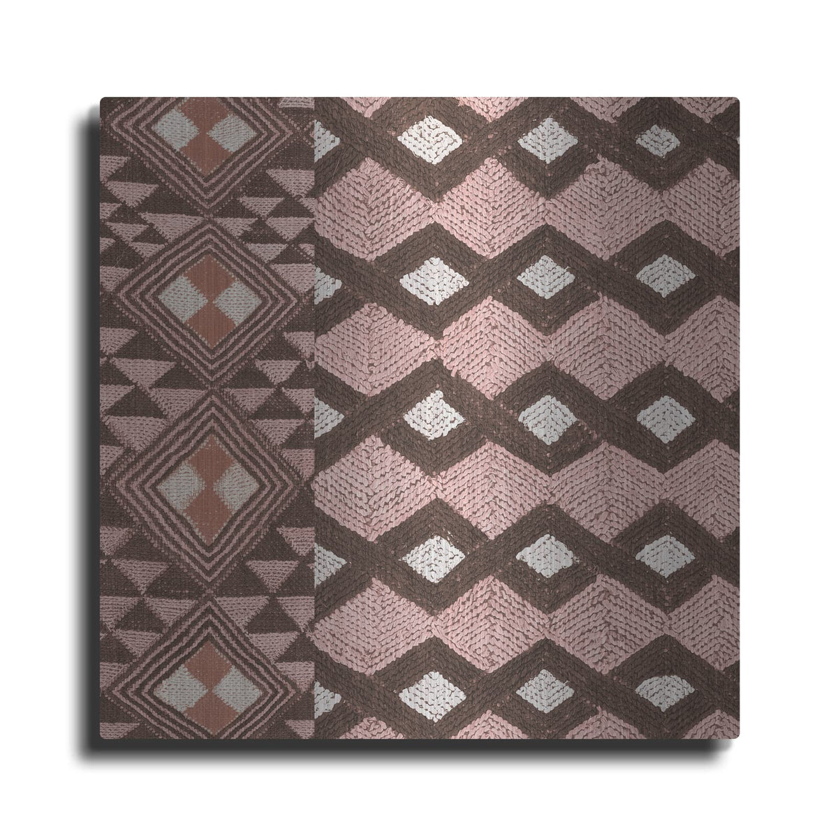 'Kuba Cloth Mat 1 Blush C' by Sue Schlabach – Metal Wall Art