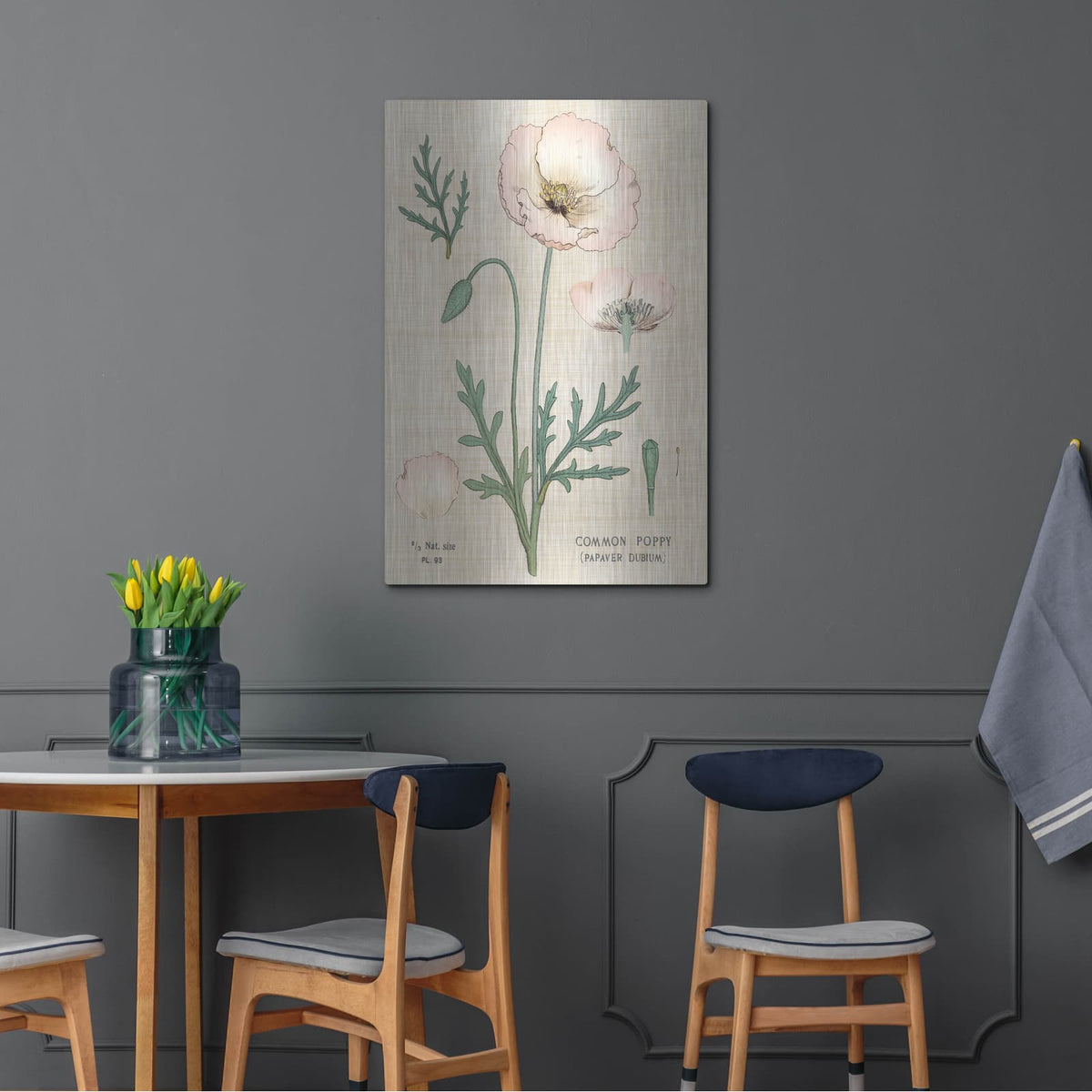 'Poppy Chart Linen' by Sue Schlabach – Metal Wall Art, 24x36 room view