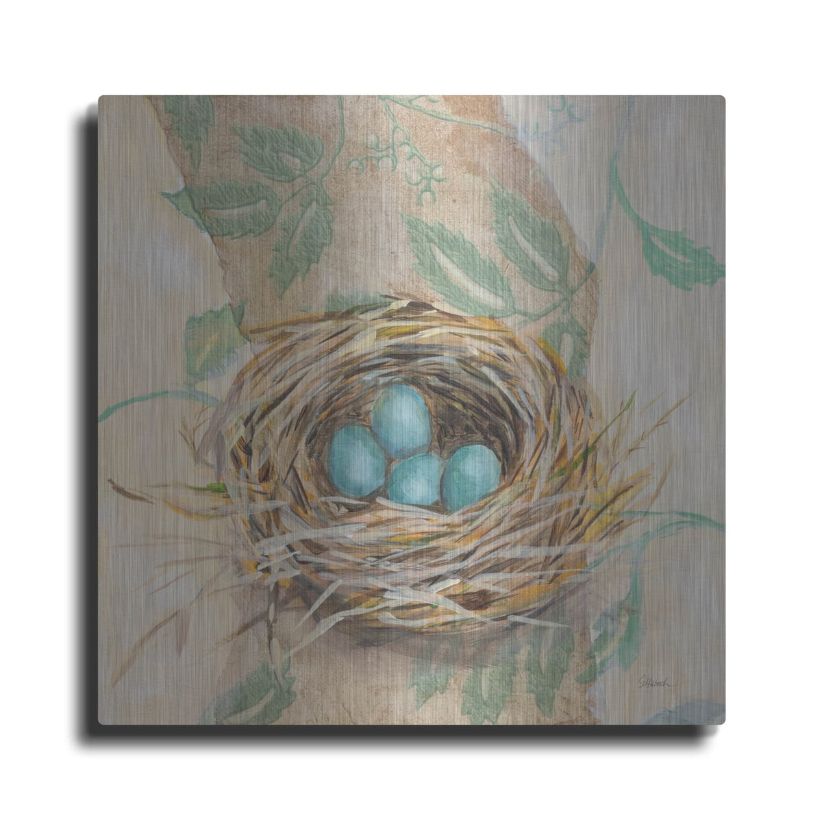 'Robins Nest' by Sue Schlabach – Metal Wall Art
