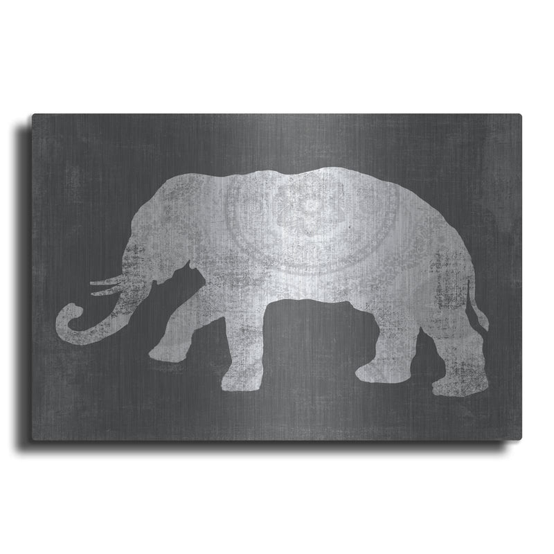 'Silver Raja Elephant 2' by Sue Schlabach – Metal Wall Art