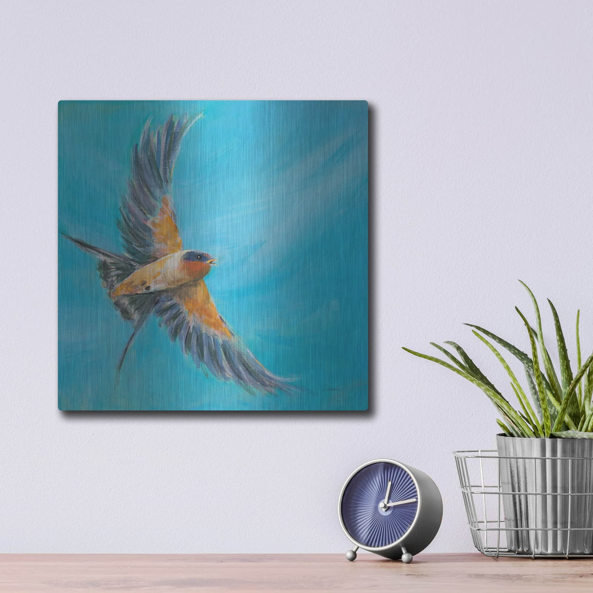 'Soaring' by Sue Schlabach – Metal Wall Art, 12x12 room view
