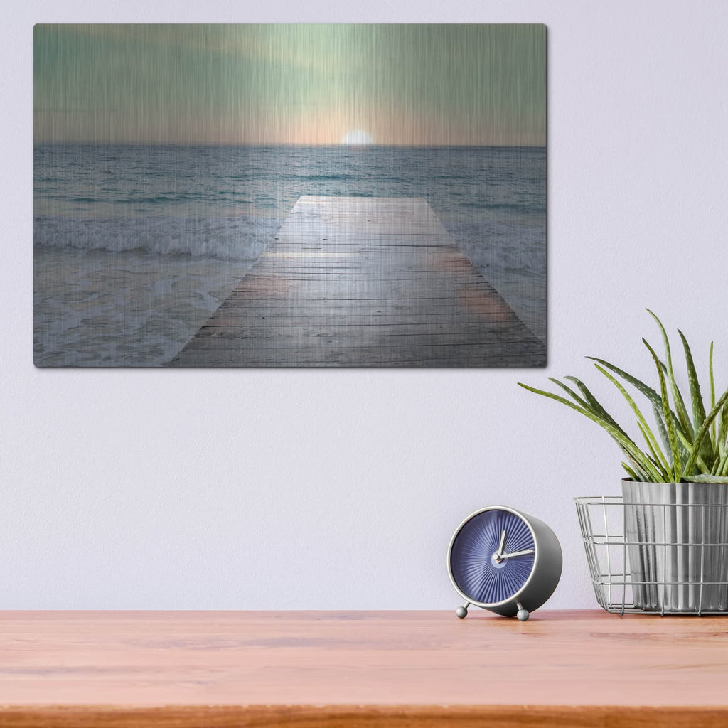 'Sunrise Dock' by Sue Schlabach – Metal Wall Art, 16x12 room view