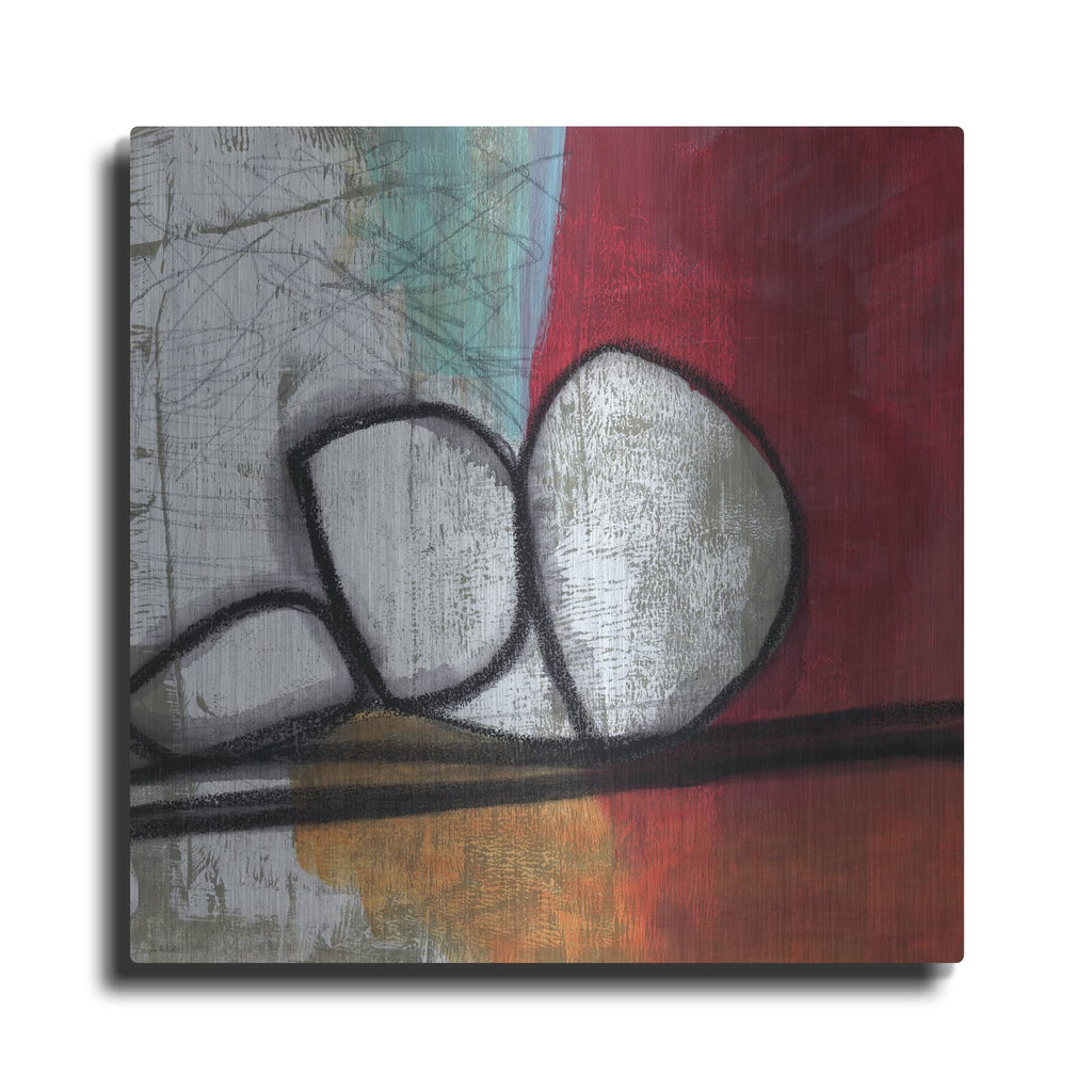 'Red Abstract' by Linda Woods – Metal Wall Art