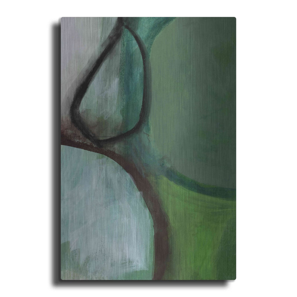 'Green Abstract' by Linda Woods – Metal Wall Art