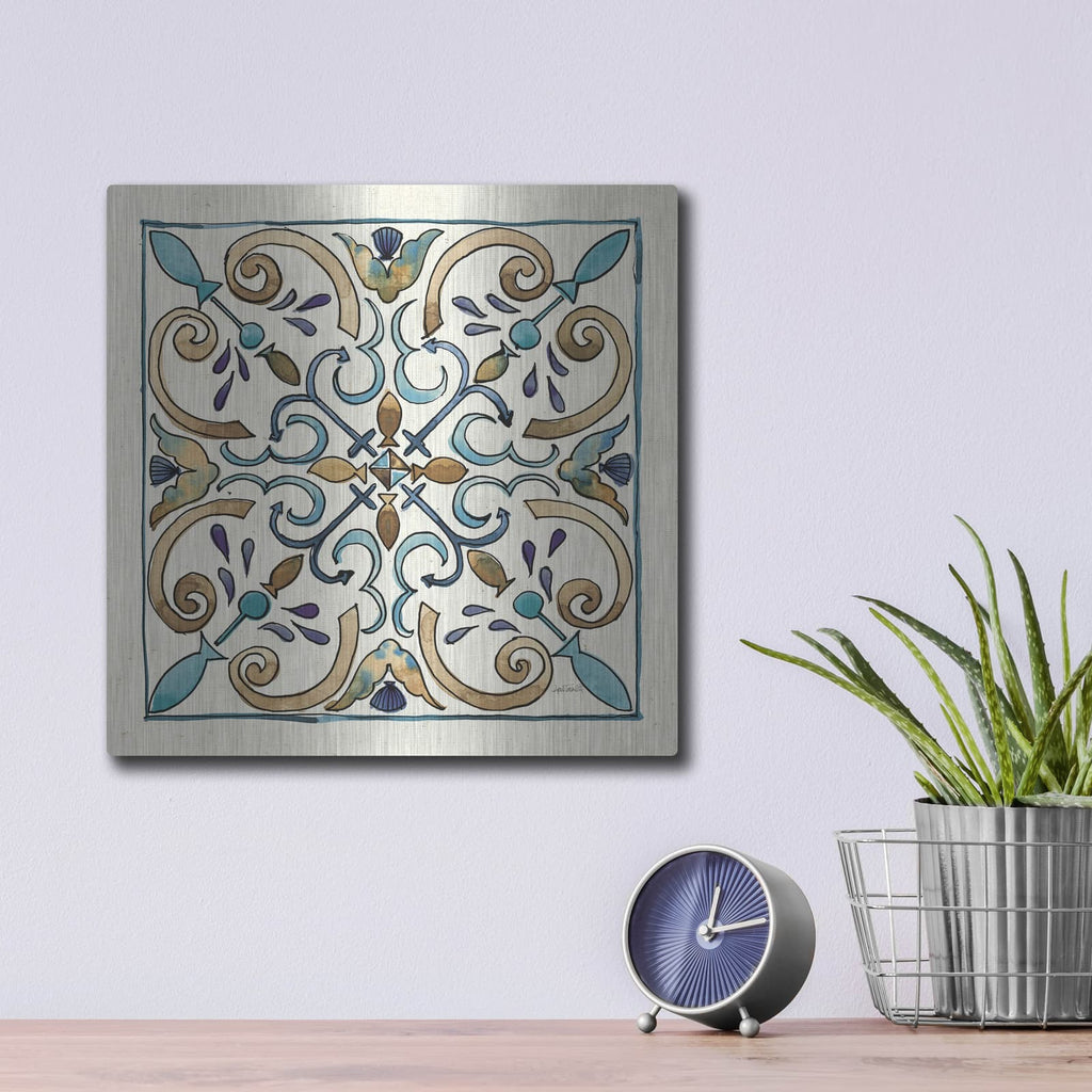 'Coastal Breeze Tile 1' by Anne Tavoletti – Metal Wall Art, 12x12 room view