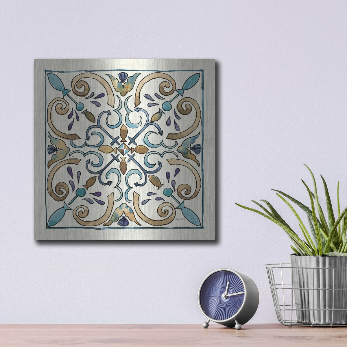 'Coastal Breeze Tile 1' by Anne Tavoletti – Metal Wall Art, 12x12 room view