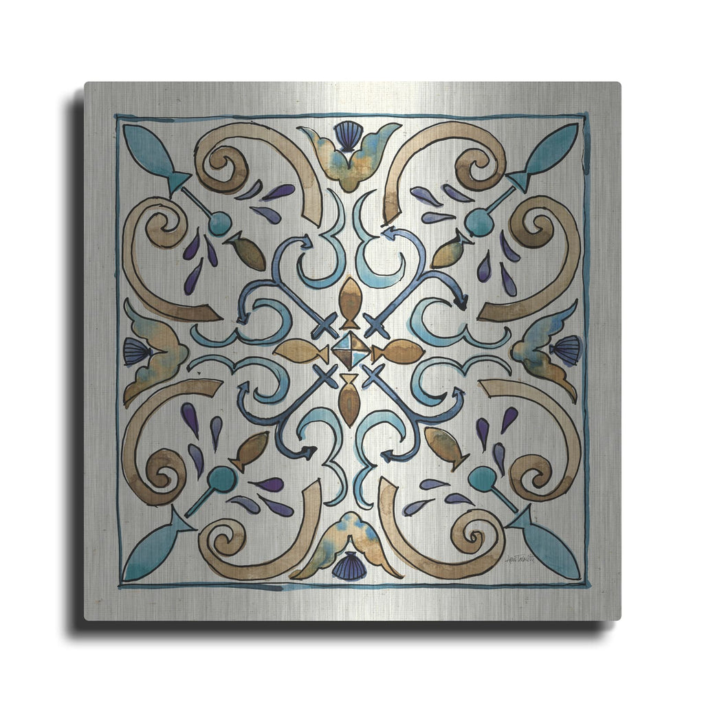 'Coastal Breeze Tile 1' by Anne Tavoletti – Metal Wall Art