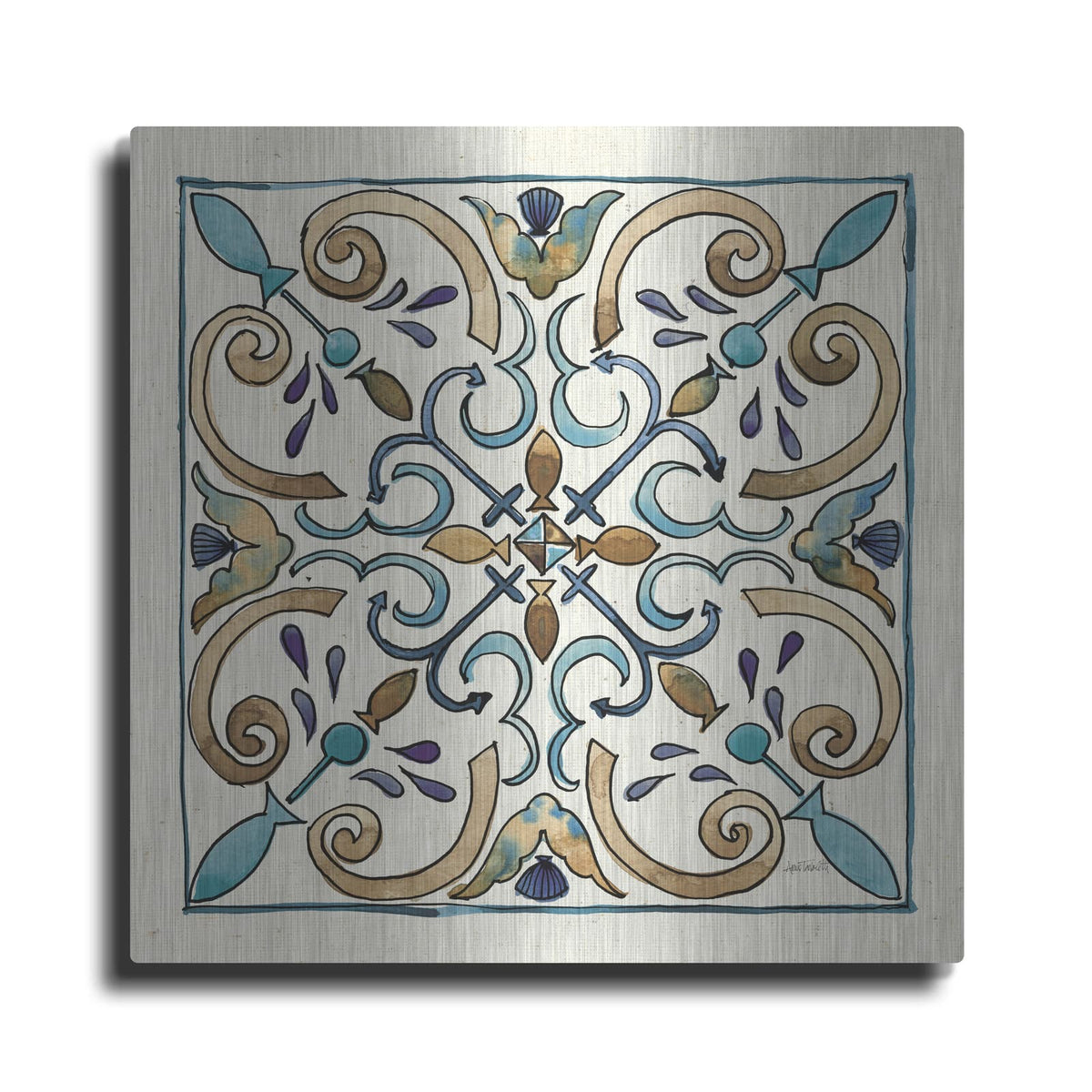 'Coastal Breeze Tile 1' by Anne Tavoletti – Metal Wall Art