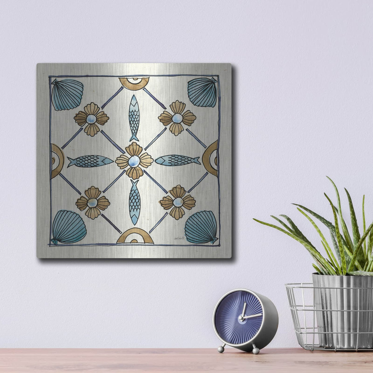 'Coastal Breeze Tile 2' by Anne Tavoletti – Metal Wall Art, 12x12 room view