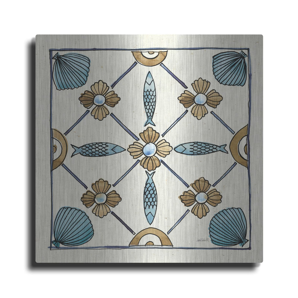 'Coastal Breeze Tile 2' by Anne Tavoletti – Metal Wall Art