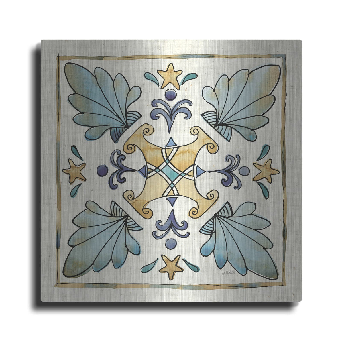 'Coastal Breeze Tile 3' by Anne Tavoletti – Metal Wall Art