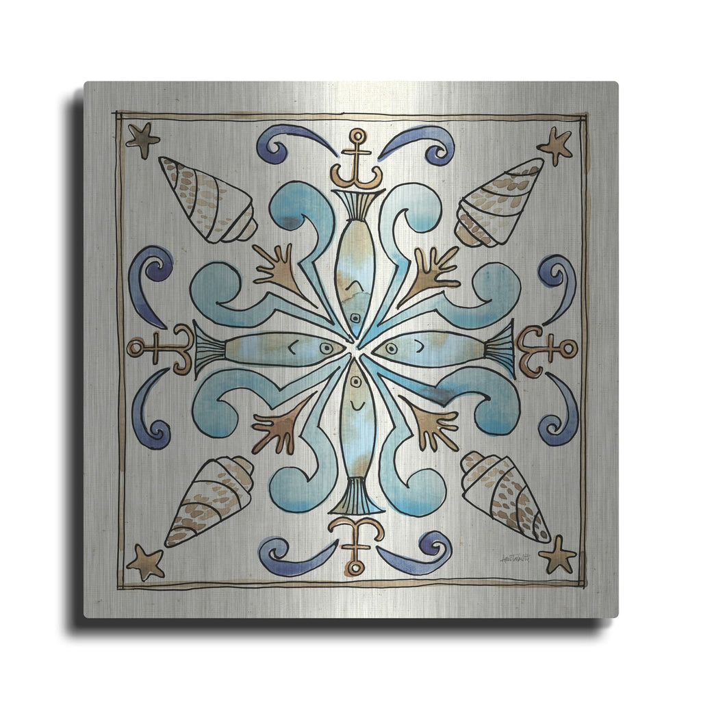 'Coastal Breeze Tile 4' by Anne Tavoletti – Metal Wall Art